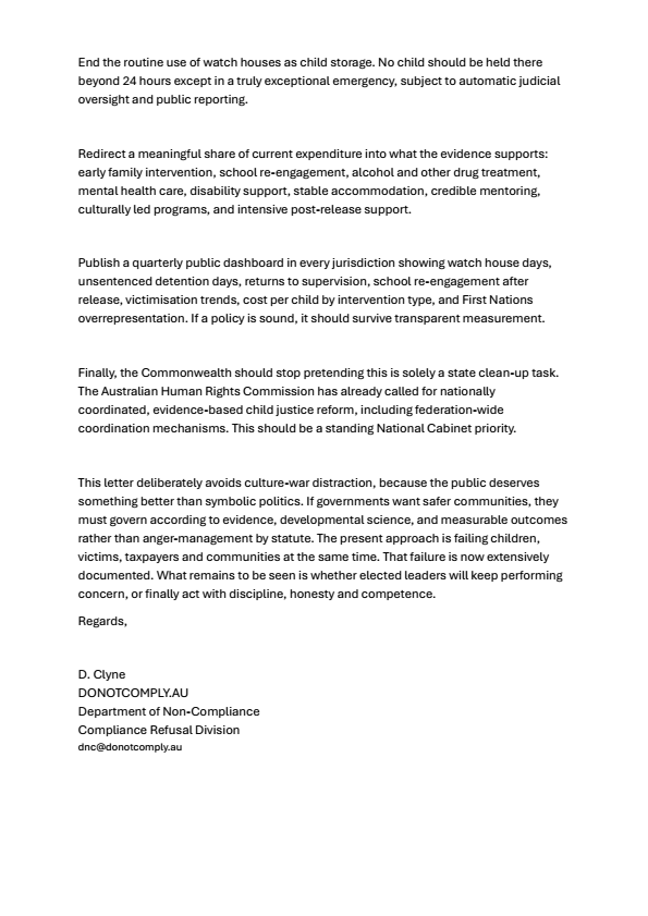 Scanned letter to the Government, page 3 of 3.